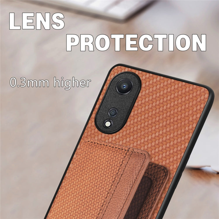 Carbon Fiber Magnetic Card Bag Phone Case, For OPPO A78, For OPPO A94 5G, For OPPO Find X6 Pro, For OPPO Find X6