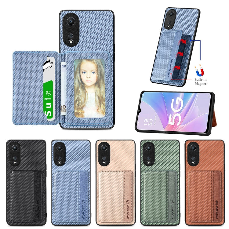 Carbon Fiber Magnetic Card Bag Phone Case, For OPPO A78, For OPPO A94 5G, For OPPO Find X6 Pro, For OPPO Find X6
