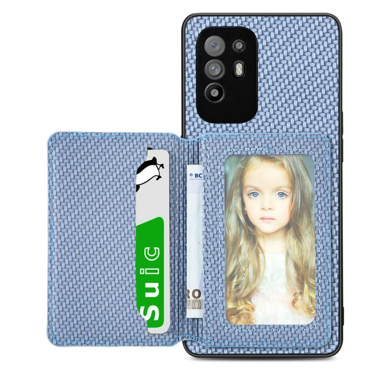 Carbon Fiber Magnetic Card Bag Phone Case, For OPPO A78, For OPPO A94 5G, For OPPO Find X6 Pro, For OPPO Find X6