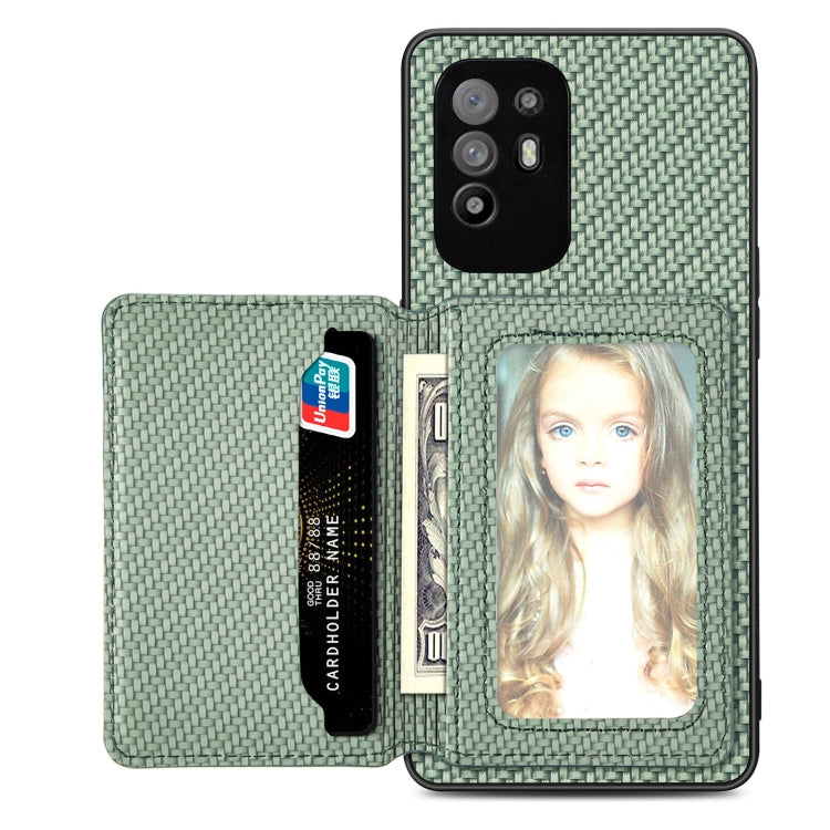 Carbon Fiber Magnetic Card Bag Phone Case, For OPPO A78, For OPPO A94 5G, For OPPO Find X6 Pro, For OPPO Find X6