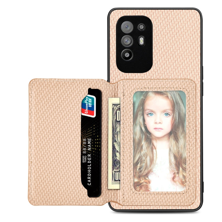 Carbon Fiber Magnetic Card Bag Phone Case, For OPPO A78, For OPPO A94 5G, For OPPO Find X6 Pro, For OPPO Find X6