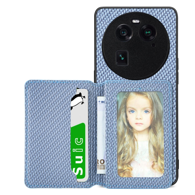 Carbon Fiber Magnetic Card Bag Phone Case, For OPPO A78, For OPPO A94 5G, For OPPO Find X6 Pro, For OPPO Find X6