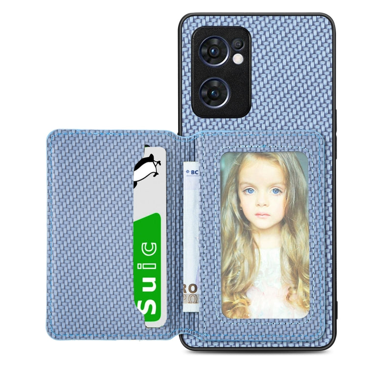 Carbon Fiber Magnetic Card Bag Phone Case, For OPPO Reno5 5G, For OPPO Reno7 5G, For OPPO Reno8 T 4G, For  vivo X70