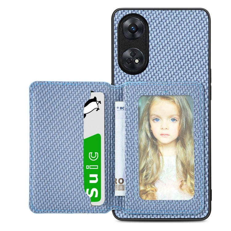Carbon Fiber Magnetic Card Bag Phone Case, For OPPO Reno5 5G, For OPPO Reno7 5G, For OPPO Reno8 T 4G, For  vivo X70