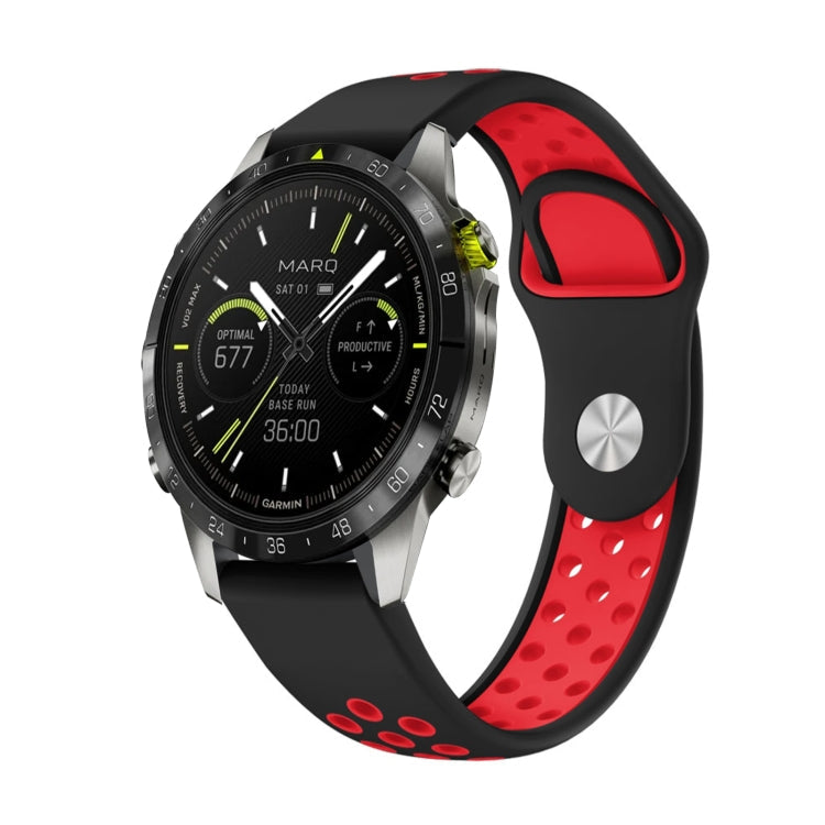 22mm Sports Breathable Silicone Watch Band, For Garmin MARQ Athlete Gen 2, For Garmin Instinct Crossover