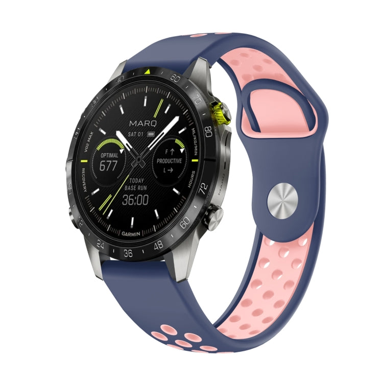 22mm Sports Breathable Silicone Watch Band, For Garmin MARQ Athlete Gen 2, For Garmin Instinct Crossover