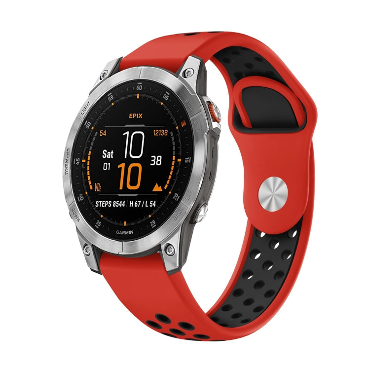 22mm Sports Breathable Silicone Watch Band, For Garmin EPIX Gen 2, For Garmin Approach S62