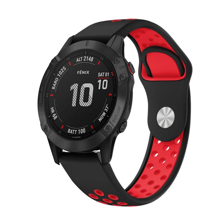 22mm Sports Breathable Silicone Watch Band, For Garmin Fenix 6 GPS, For Garmin Fenix 6 Pro GPS