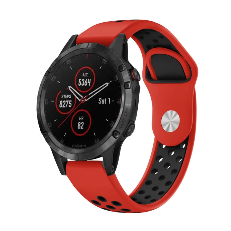 22mm Sports Breathable Silicone Watch Band, For Garmin Fenix 5 Plus, For Garmin Quatix 5