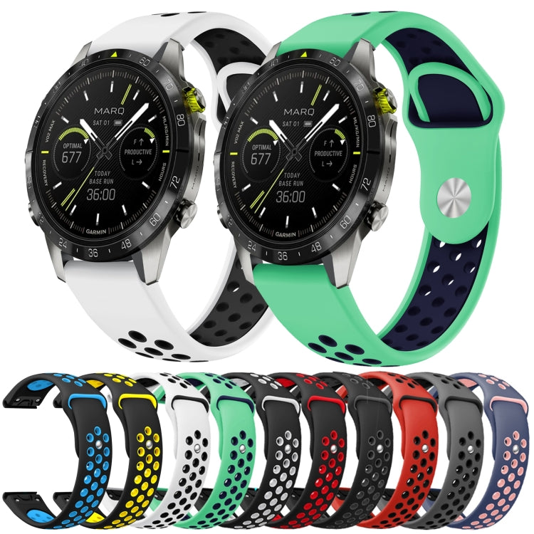 22mm Sports Breathable Silicone Watch Band, For Garmin Forerunner 965, For Garmin Instinct 2