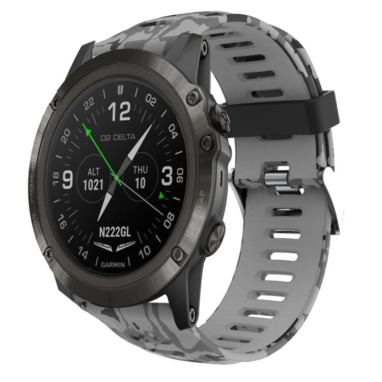 26mm Camouflage Printed Silicone Watch Band, For Garmin Instinct 2X Solar, For Garmin D2 Delta PX, For Garmin Tactix 7 Pro, For Garmin Tactix 7