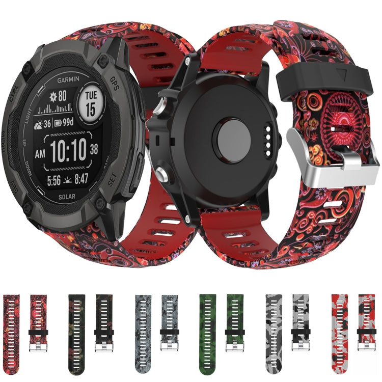 26mm Camouflage Printed Silicone Watch Band, For Garmin Fenix 5X Sapphire, For Garmin Fenix 5X Plus, For Garmin Fenix 3, For Garmin Fenix 3 HR