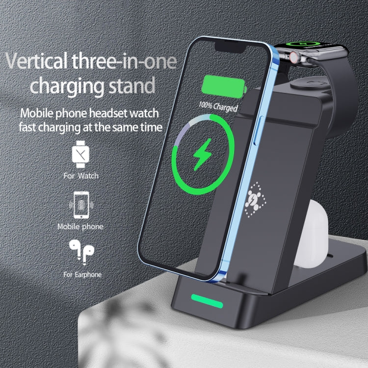 B20 18W 3 in 1 Wireless Charger Stand Charger Dock for iPhone Apple Watch Series, B20 for Apple