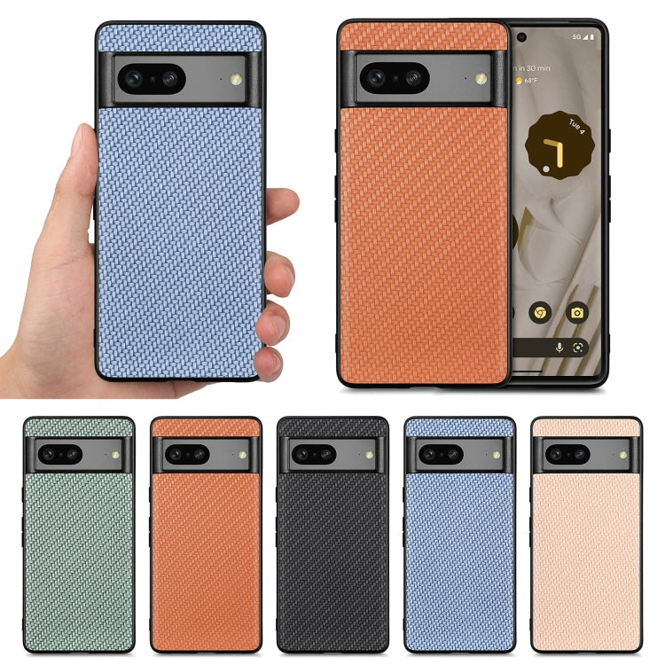 Carbon Fiber Texture Leather Back Cover Phone Case, For Google Pixel 9 / 9 Pro, For Google Pixel 7a, For Google Pixel 6a, For Google Pixel 6 Pro