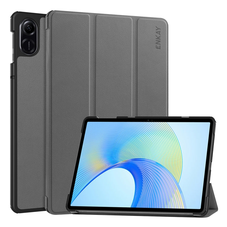 ENKAY Tri-fold Custer Texture Leather Smart Tablet Case, For Honor Pad 10 12.1, For Honor Pad X8 Pro / X9 11.5, For Honor Pad V8