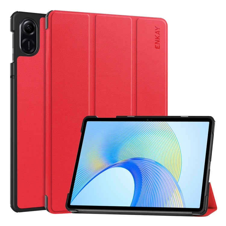 ENKAY Tri-fold Custer Texture Leather Smart Tablet Case, For Honor Pad 10 12.1, For Honor Pad X8 Pro / X9 11.5, For Honor Pad V8