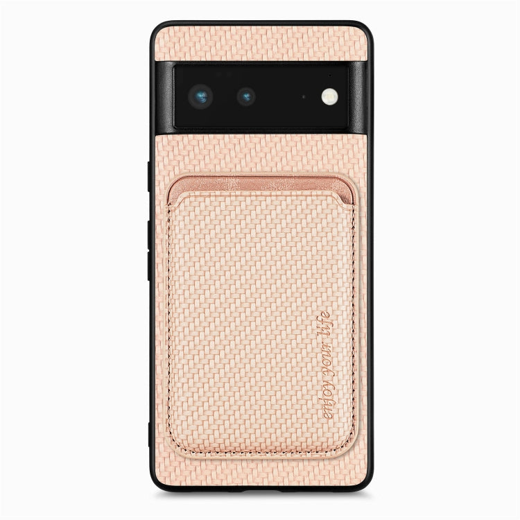 Carbon Fiber Leather Card Magsafe Phone Case, For Google Pixel 9a, For Google Pixel 7 Pro, For Google Pixel 7, For Google Pixel 6