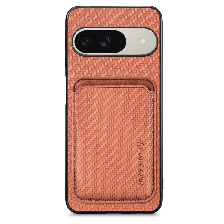 Carbon Fiber Leather Card Magsafe Phone Case, For Google Pixel 10 Pro XL, For Google Pixel 9 Pro XL, For Google Pixel 10 / 10 Pro, For Google Pixel 9 / 9 Pro
