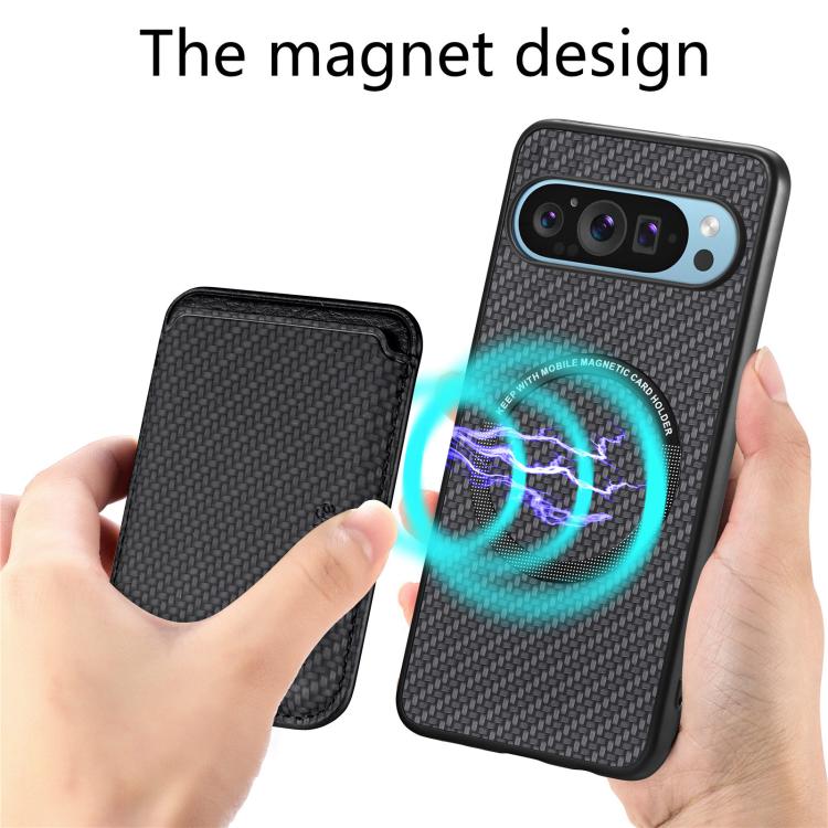 Carbon Fiber Leather Card Magsafe Phone Case, For Google Pixel 10 Pro XL, For Google Pixel 9 Pro XL, For Google Pixel 10 / 10 Pro, For Google Pixel 9 / 9 Pro