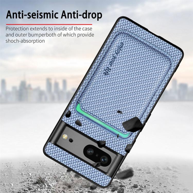 Carbon Fiber Leather Card Magsafe Phone Case, For Google Pixel 9a, For Google Pixel 7 Pro, For Google Pixel 7, For Google Pixel 6