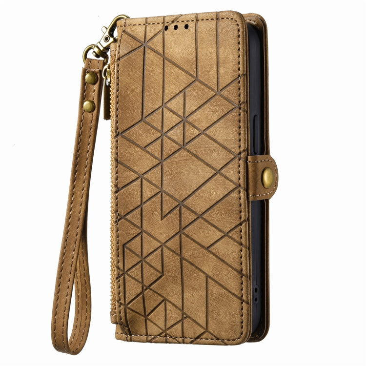 Geometric Zipper Wallet Side Buckle Leather Phone Case, For iPhone 13, For iPhone 12 / 12 Pro, For iPhone 12 Pro Max, For iPhone 11 Pro Max