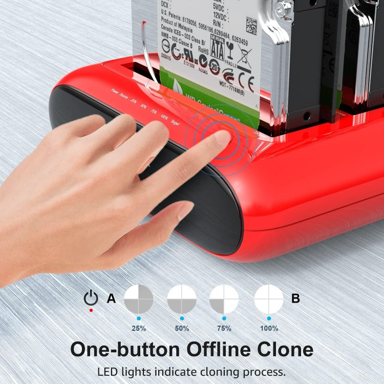 Wavlink ST341U Dual Bay External Hard Drive Docking Station Support Offline Clone Function, ST341U