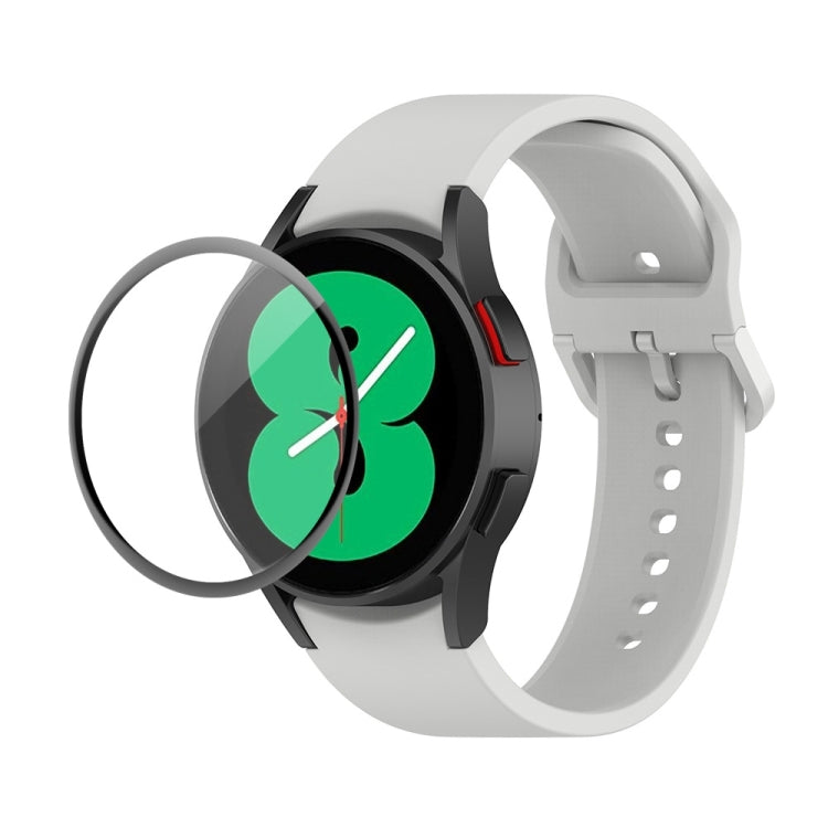 JUNSUNMAY Silicone Adjustable Strap + Full Coverage PMMA Screen Protector Kit, For Samsung Galaxy Watch4 40mm