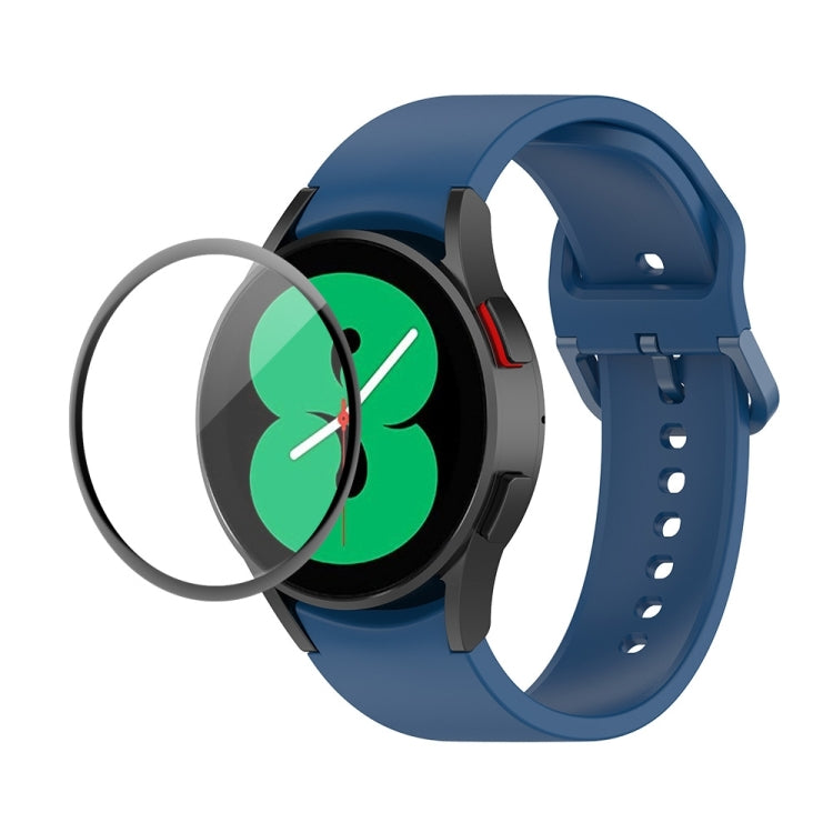 JUNSUNMAY Silicone Adjustable Strap + Full Coverage PMMA Screen Protector Kit, For Samsung Galaxy Watch4 40mm