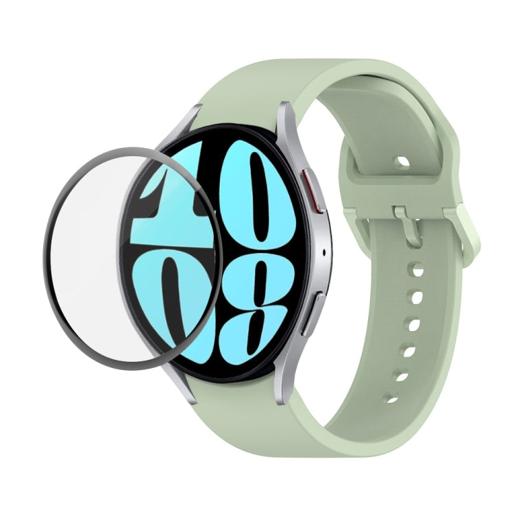 JUNSUNMAY Silicone Adjustable Strap + Full Coverage PMMA Screen Protector Kit, For Samsung Galaxy Watch6 44mm
