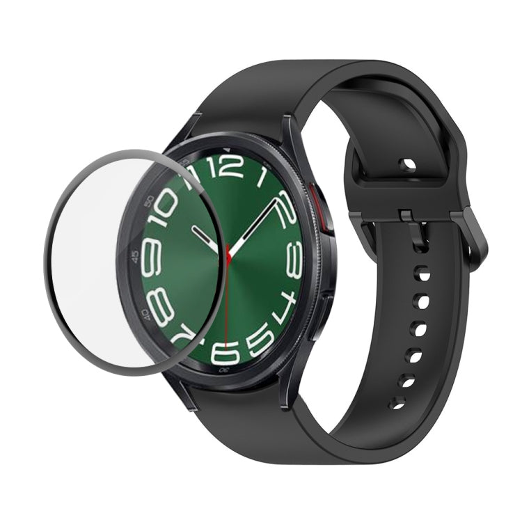 JUNSUNMAY Silicone Adjustable Strap + Full Coverage PMMA Screen Protector Kit, For Samsung Galaxy Watch6 Classic 47mm
