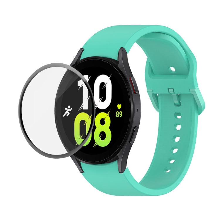 JUNSUNMAY Silicone Adjustable Strap + Full Coverage PMMA Screen Protector Kit, For Samsung Galaxy Watch5 40mm