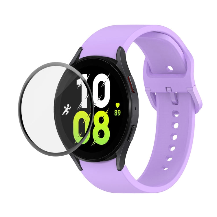 JUNSUNMAY Silicone Adjustable Strap + Full Coverage PMMA Screen Protector Kit, For Samsung Galaxy Watch5 40mm