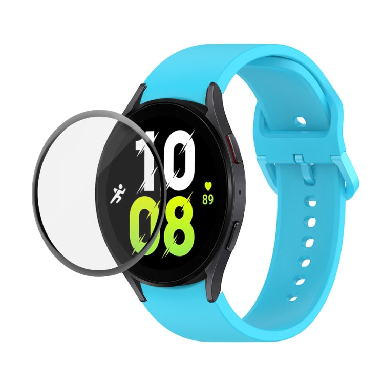 JUNSUNMAY Silicone Adjustable Strap + Full Coverage PMMA Screen Protector Kit, For Samsung Galaxy Watch5 44mm