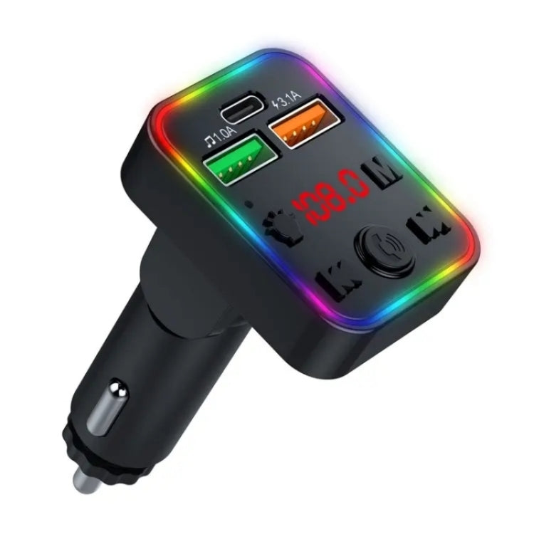 P22 Support MP3 Player USB Port Bluetooth FM Transmitter in-Car Adapter PD Car Charger, P22