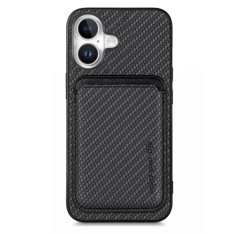 Carbon Fiber Leather Card Magsafe Phone Case, For iPhone Air, For iPhone 16 Pro Max, For iPhone 16 Pro, For iPhone 16 Plus