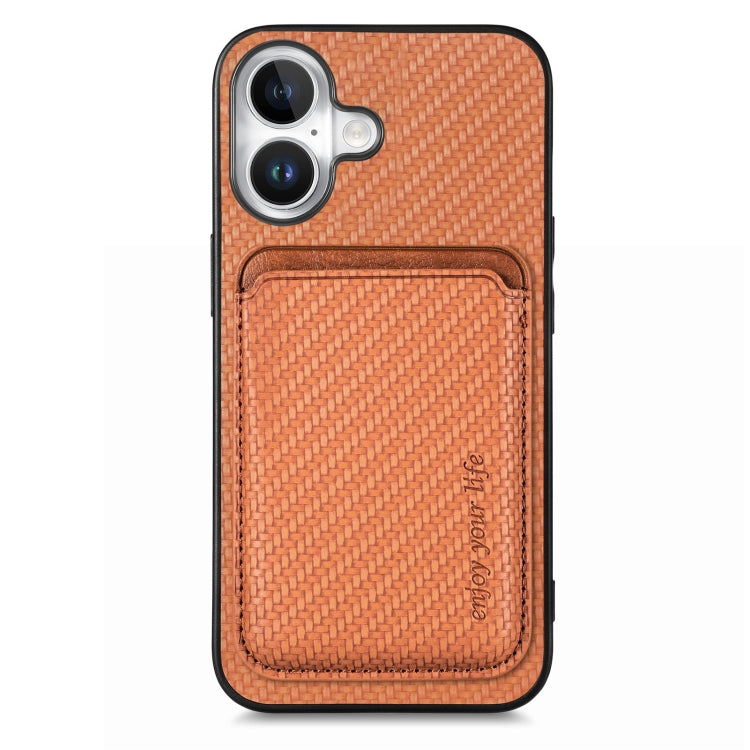 Carbon Fiber Leather Card Magsafe Phone Case, For iPhone Air, For iPhone 16 Pro Max, For iPhone 16 Pro, For iPhone 16 Plus