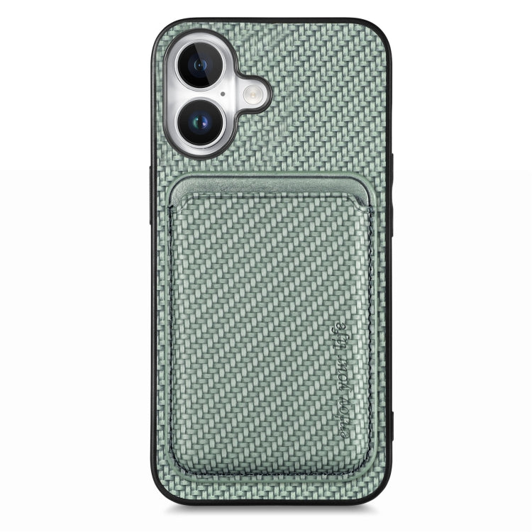 Carbon Fiber Leather Card Magsafe Phone Case, For iPhone Air, For iPhone 16 Pro Max, For iPhone 16 Pro, For iPhone 16 Plus