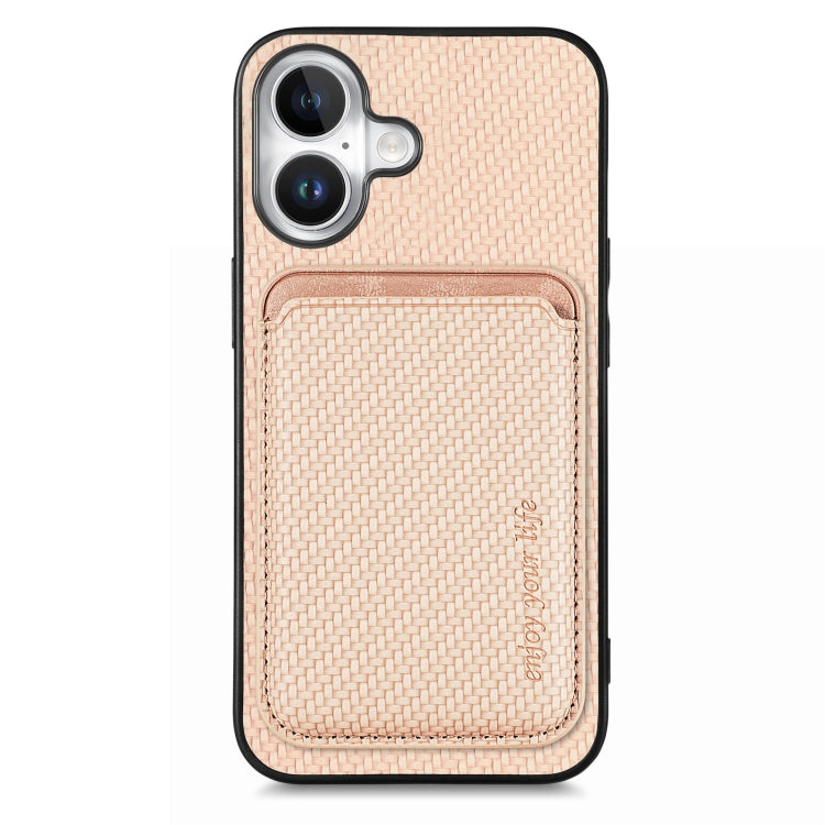 Carbon Fiber Leather Card Magsafe Phone Case, For iPhone Air, For iPhone 16 Pro Max, For iPhone 16 Pro, For iPhone 16 Plus