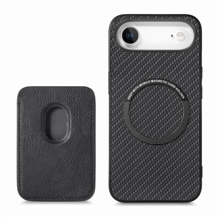 Carbon Fiber Leather Card Magsafe Phone Case, For iPhone Air, For iPhone 16 Pro Max, For iPhone 16 Pro, For iPhone 16 Plus