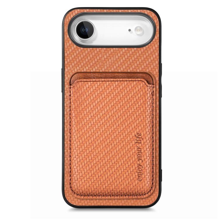 Carbon Fiber Leather Card Magsafe Phone Case, For iPhone Air, For iPhone 16 Pro Max, For iPhone 16 Pro, For iPhone 16 Plus