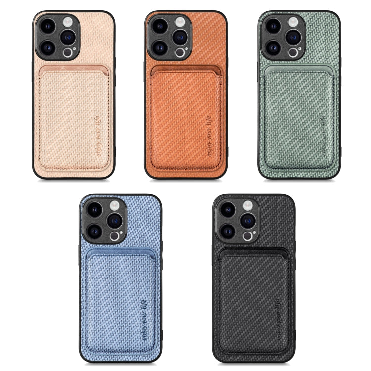 Carbon Fiber Leather Card Magsafe Phone Case, For iPhone Air, For iPhone 16 Pro Max, For iPhone 16 Pro, For iPhone 16 Plus