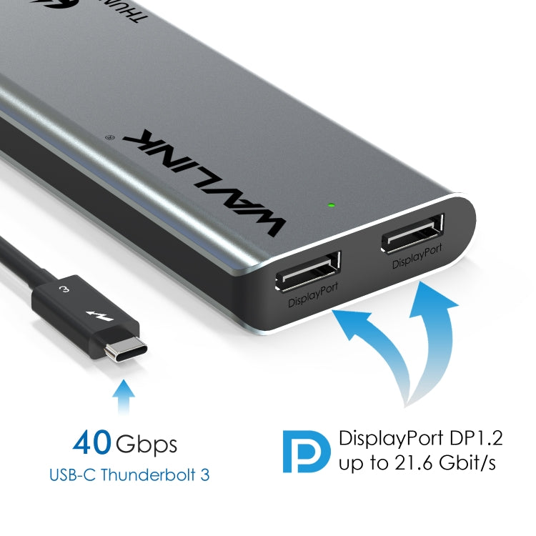 WAVLINK WL-UTD05 Multi-Function 4-in-1 Extender Type-C to DP Thunderbolt 3 Connector 4K Transfer, WL-UTD05
