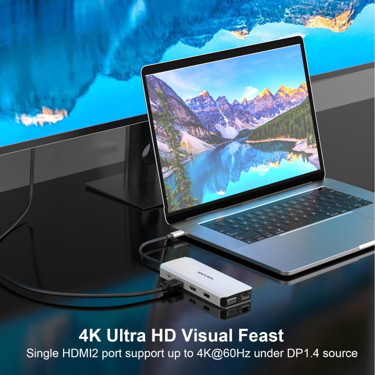 WAVLINK WL-UMD301 12 in 1 Multi-port Adapter 2*HDMI+1*VGA Triple Display USB-C Hub Dock, WL-UMD301