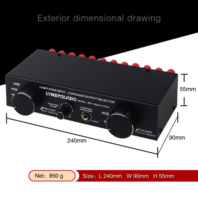 4 Input 2 Output or 2 In 4 Out Power Amplifier Speaker Selector Switcher, 4 Input 2 Output or 2 In 4 Out
