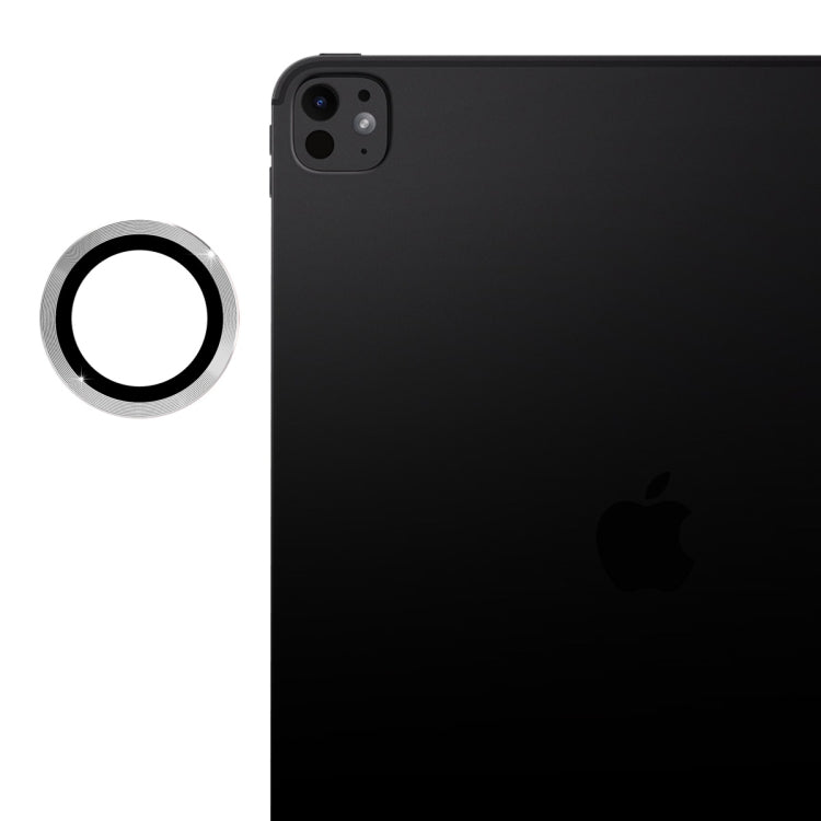 Silver aluminum alloy tempered glass camera lens protector for iPad Pro 11 and 13 2024 models