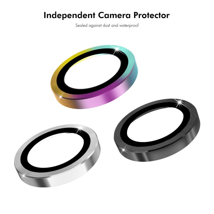 ENKAY 9H tempered glass rear camera lens protector for iPad Pro 11 and 13 2024 with aluminium alloy frame in silver, black, and rainbow colors