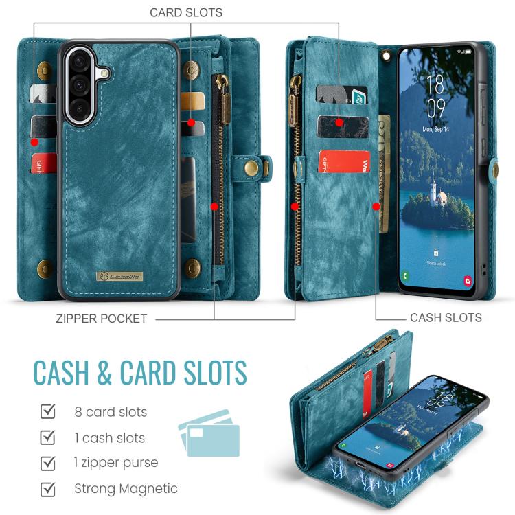 CaseMe 008 Detachable Multifunctional Leather Phone Case, For Samsung Galaxy A36 5G, For Samsung Galaxy S25 5G, For Samsung Galaxy S25+ 5G, For Samsung Galaxy S25 Ultra 5G