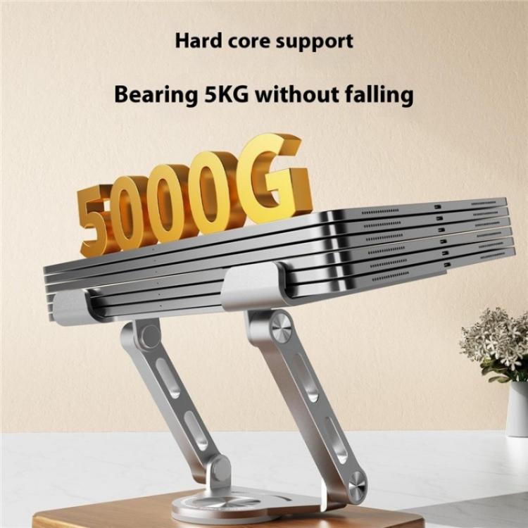 J27 Desktop Foldable Rotating Wooden Base Tablets Laptops Metal Cooling Holder, J27