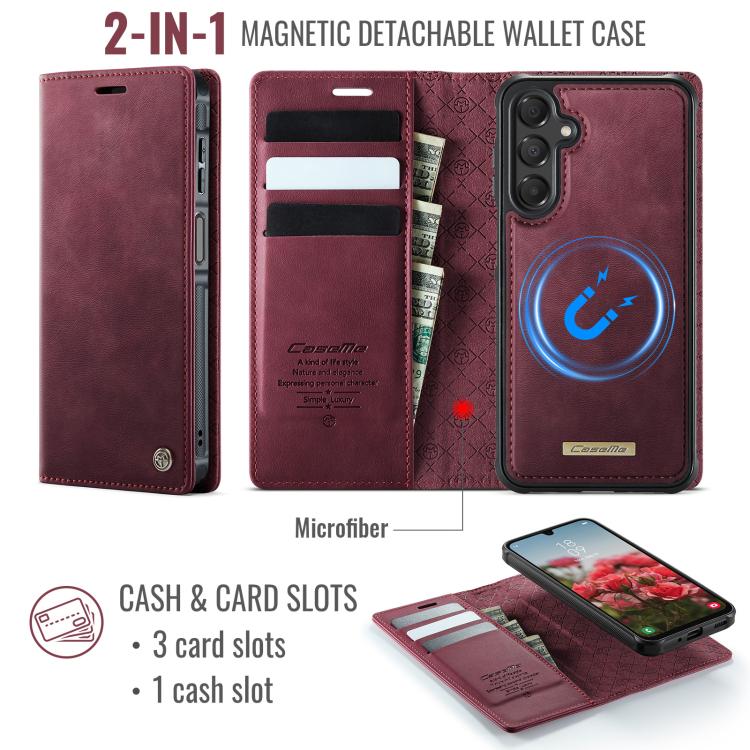 CaseMe C49 Magnetic RFID Blocking Detachable Wallet Leather Phone Case, For Samsung Galaxy A16 5G, For Samsung Galaxy S24 FE 5G, For Samsung Galaxy S24 Ultra 5G, For Samsung Galaxy A15