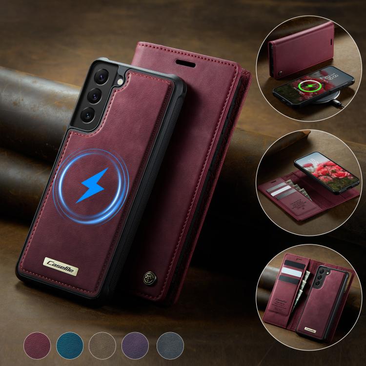 CaseMe C49 Magnetic RFID Blocking Detachable Wallet Leather Phone Case, For Samsung Galaxy S22+ 5G, For Samsung Galaxy S22 5G, For Samsung Galaxy S21 FE 5G, For Samsung Galaxy S21 5G